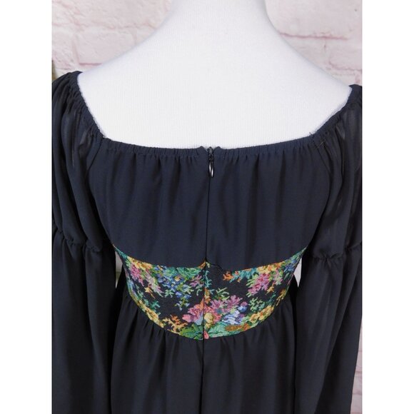 Cider Floral Corset Mini Dress M - Boho Off-Shoulder - Excellent - Picture 7 of 11